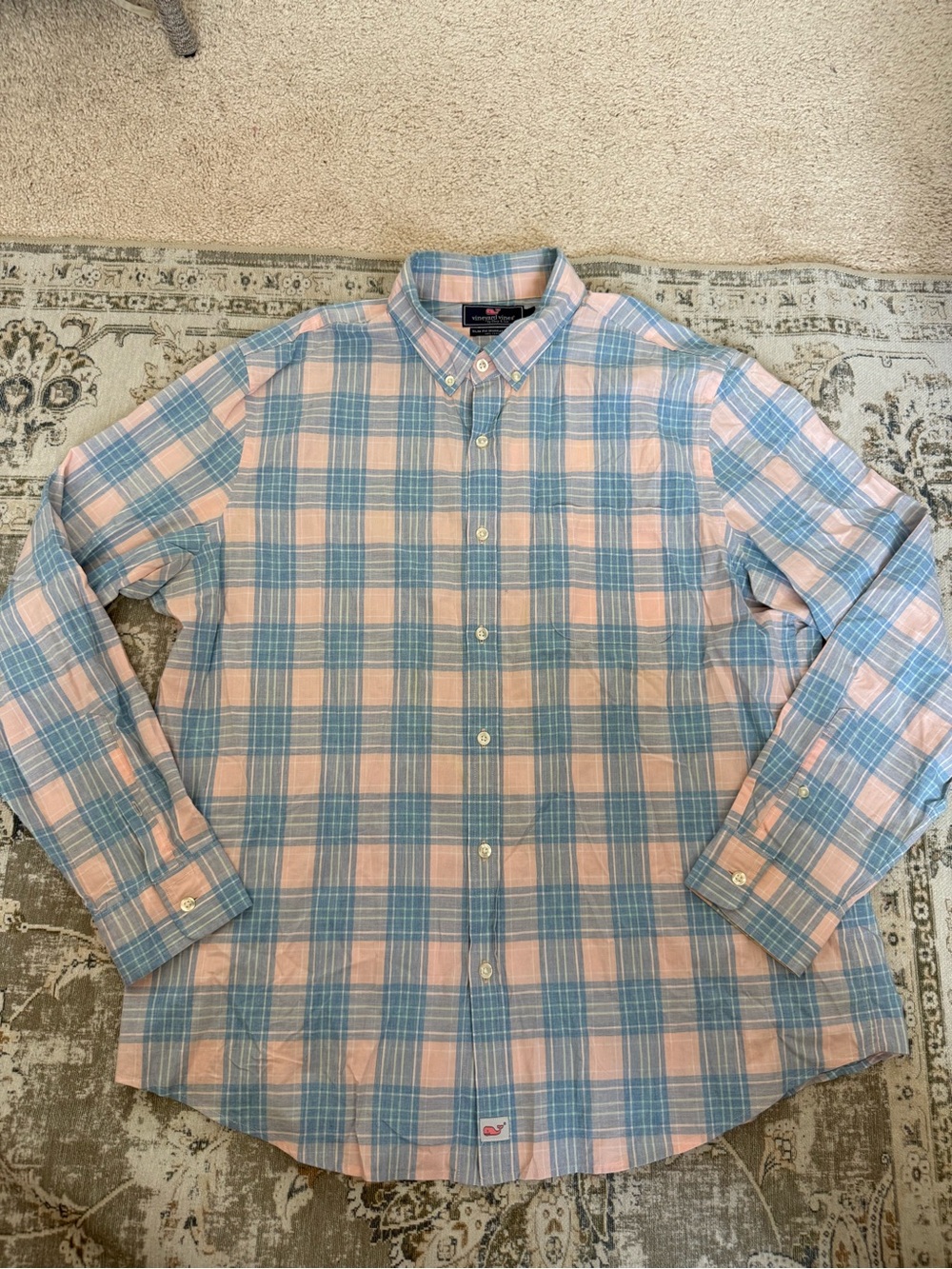Vineyard Vines Blue & Pink Plaid Button-Down Shirt